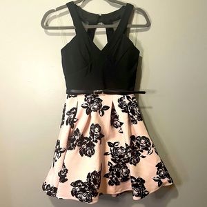 NWOT SM black pink party dress